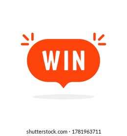 orange win bubble like easy success. flat simple trend modern logotype graphic design isolated on white background. concept of okay or ok work or business luck icon and happy winner the game