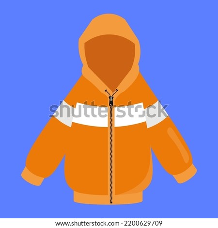 orange windbreaker on a blue background