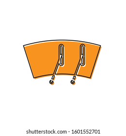 Orange Windscreen wiper icon isolated on white background.  Vector Illustration