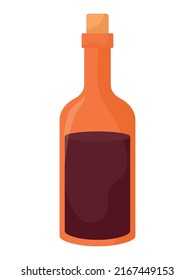 orange wine bottle over white