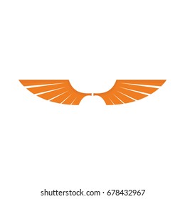 Orange wing flat icon for your design labels wing graphic and illustration