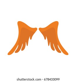 Orange wing flat icon for your design labels wing graphic and illustration