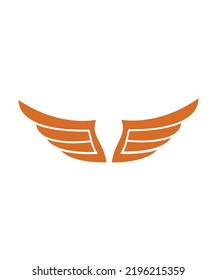 Orange wing illustration vector isolated on white background 
 