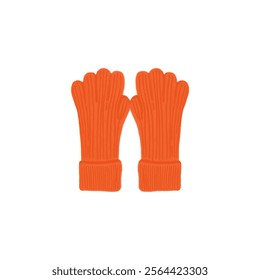 Orange Winter Gloves: An illustration of a pair of orange winter gloves, perfect for adding a cozy touch to winter-themed projects.