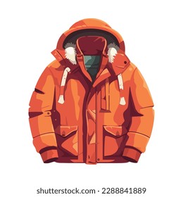 orange winter jacket accessory icon isolated