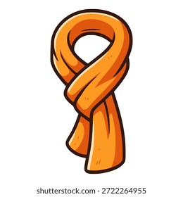 Diseño de Plantilla de Ilustración vectorial de color plano de accesorio caliente de bufanda de invierno naranja
