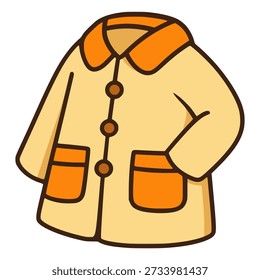 laranja inverno lã quente casaco moda cor plana vetor ilustração modelo design