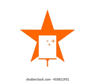 orange wiper star cleaner wiper image vector icon