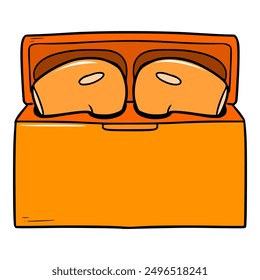 orange wireless headphone illustration hand drawn isolated vector