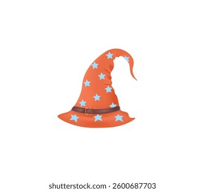 Orange  witch with stars hat ,vector illustration