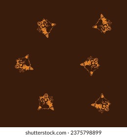orangefarbene Wolfsticker vor dem Hintergrund