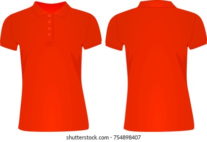 Orange women polo t shirt. vector illustration