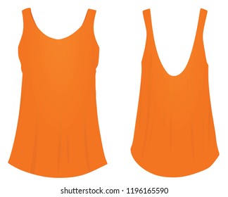 Orange women t shirt. vector illustration