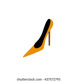orange women's high-heeled shoes