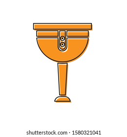 Orange Wooden pirate leg icon isolated on white background.  Vector Illustration