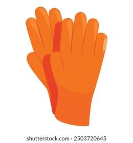 Orange working gloves made for protecting hands while working