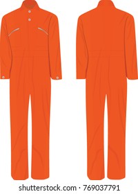 Orange working uniform. vector illustration