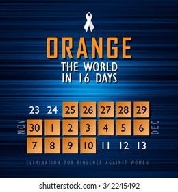 Orange the World in 16 Days Graphic Design Vector Illustration EPS10
