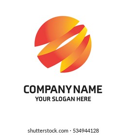 Orange World Globe logo template