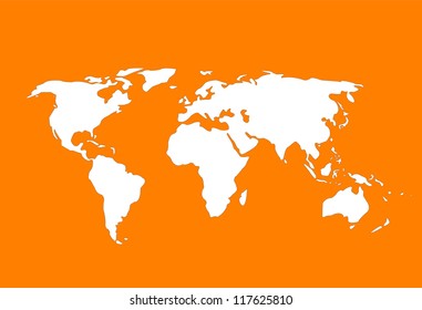 Orange world map