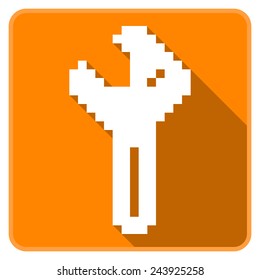 Orange wrench icon (Pixel Art)
