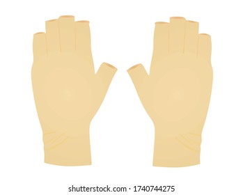 Orange wristband gloves. vector illustration