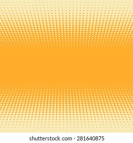 Plano de fundo de vetor de meio-tom de perspectiva 3D laranja e amarelo.