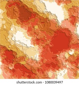 orange and yellow abstract 3D cloudscape pattern with different color areas, vector illustration