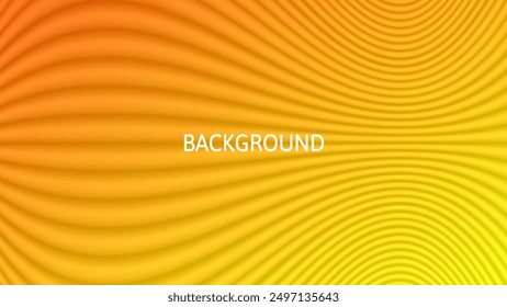 Orange and yellow abstract background with 3d texture, wavy lines and gradient transition, dynamic shape. Phychedelic pattern