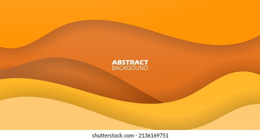 Orange and yellow abstract background with copy space for text. Modern template for cover, web banner, screen and magazine. Vector design with wave and curve concept. Eps10 vector