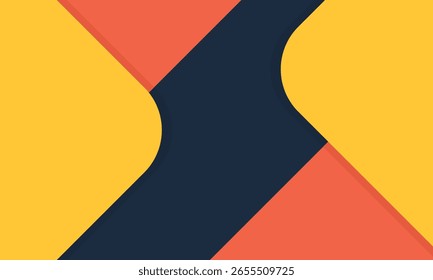 Orange and yellow abstract background. Dynamic shapes composition. Vector illustration for banners, presentation templates and social media. dark blue backdrop