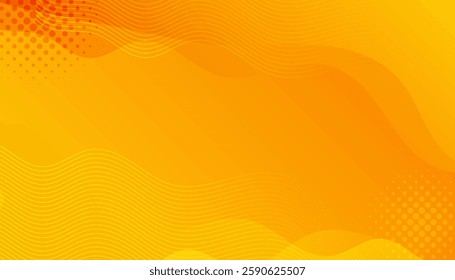 orange and yellow abstract background with smooth wavy lines and dotted patterns. Perfect for modern designs, banners, posters, and digital presentation
