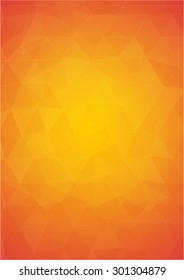 Orange and yellow abstract background with triangular shapes