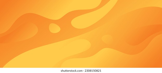 Orange yellow abstract fluid wave background for design. Color gradient. Modern, futuristic, Web banner