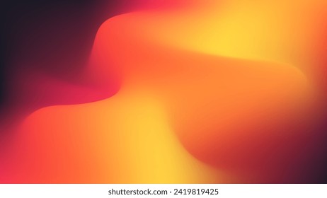 Fondo de degradado de abstracto amarillo anaranjado. Plantilla gráfica vectorial con ondas de fusión.