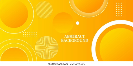 Orange and yellow abstract gradient background with geometric rounded shapes colour full pattern vector illustration 