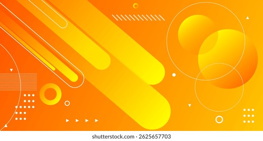 Orange and yellow abstract gradient background with dynamic shapes composition - geometric rounded shapes pattern abstract lines - design background vector illustration . Futuristic concept. 