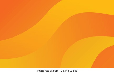 Orange Yellow Abstract Gradient Background Vector - Curved Wavy Fluid Shapes