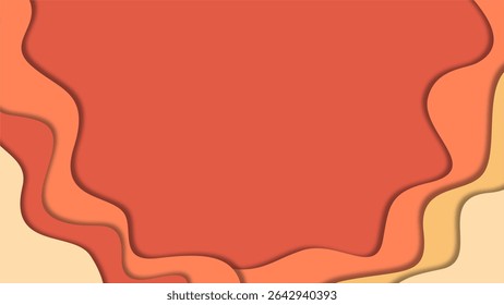 orange and yellow abstract paper cut wave background vector in modern layered style
