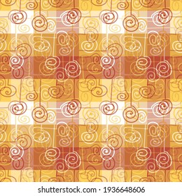 orange and yellow abstract seamless vector pattern