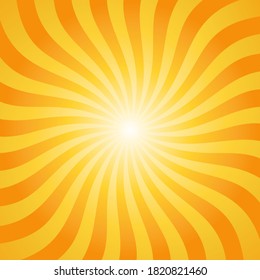 Orangefarbene abstrakte, abstrakte Spinnline-Hintergrund Cartoon Style. Big Boom oder Sunlight Illustration.