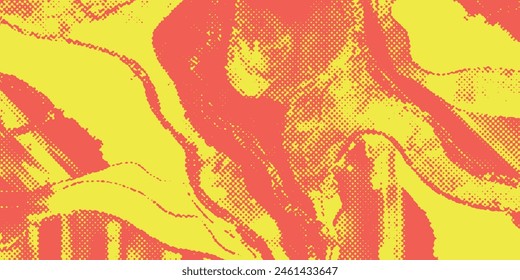 orange and yellow abstract texture vector background with dark spots, nets, lines and scratches