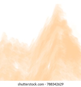 orange yellow abstract watercolor pattern with visible brush strokes and pointed blurred border on white background, vector illustration