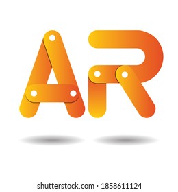 Vector de logotipo de AR naranja y amarillo, 