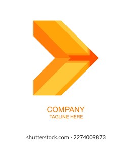 orange and yellow arrow sign logo design