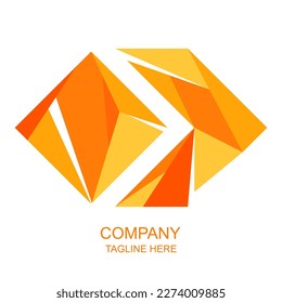 diseño del logotipo de los símbolos de flecha naranja y amarillo