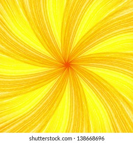 Orange and yellow background of abstract warm curves. Vector illustration