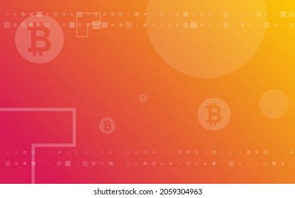 orange yellow background, Bitcoin crypto currency illustration vector for page, logo, card, banner, web and printing.