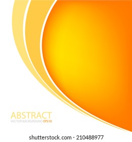 Orange and yellow background with curve line on white background for text and message modern website design , vector