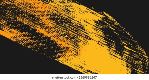 Orange and yellow background with halftone dot pattern elements. Abstract grunge brush background. Retro comic concept for your graphic design, banner or poster